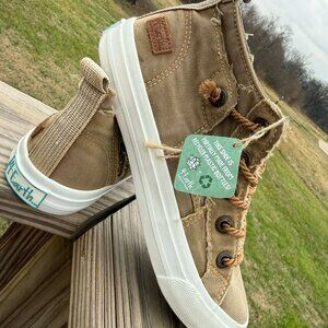 4Earth Eco Friendly High Top Sneakers Women’s Tan Boho Casual Canvas Shoes